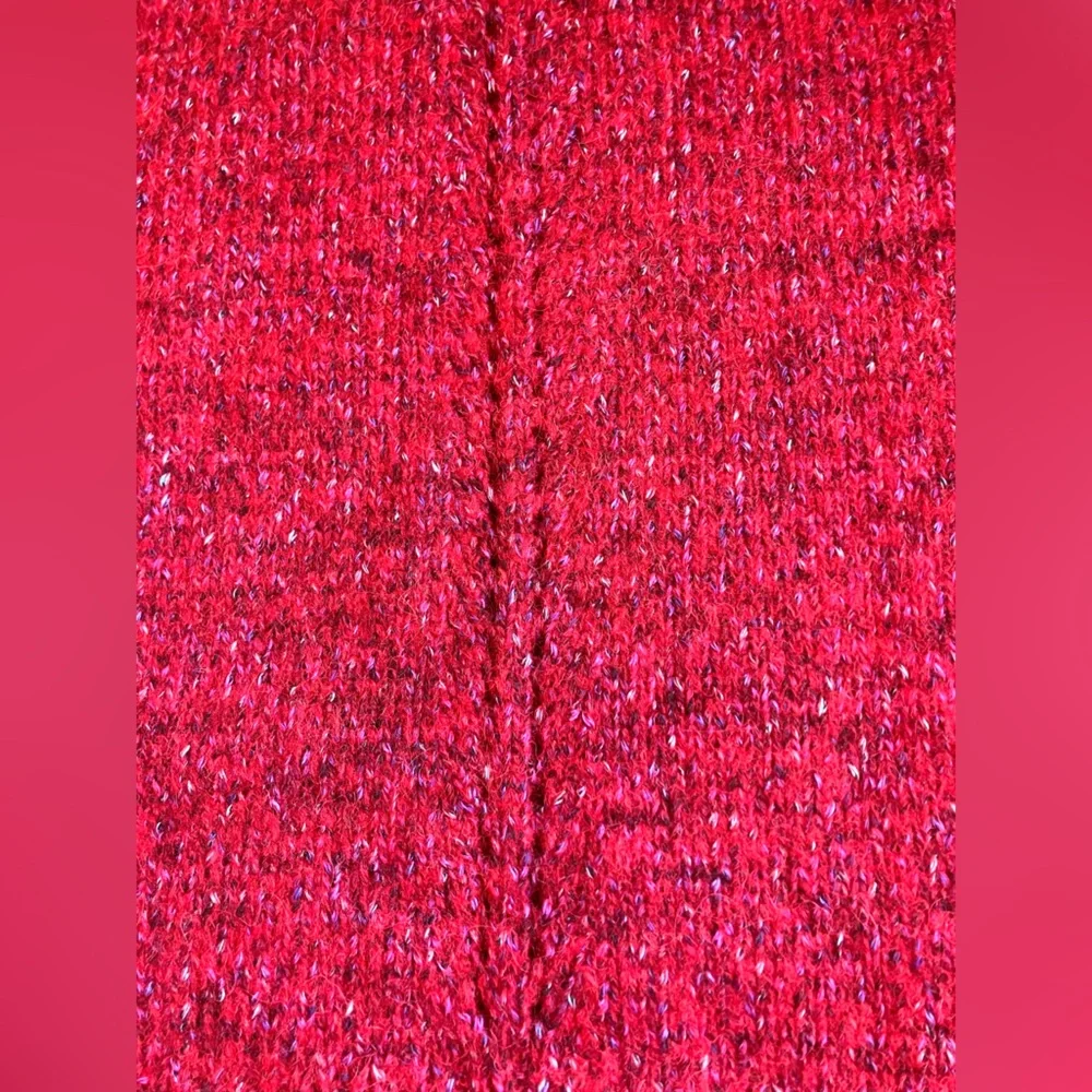 J.Crew Red Marled Alpaca Wool Blend Crewneck Sweater XS Curved Hem